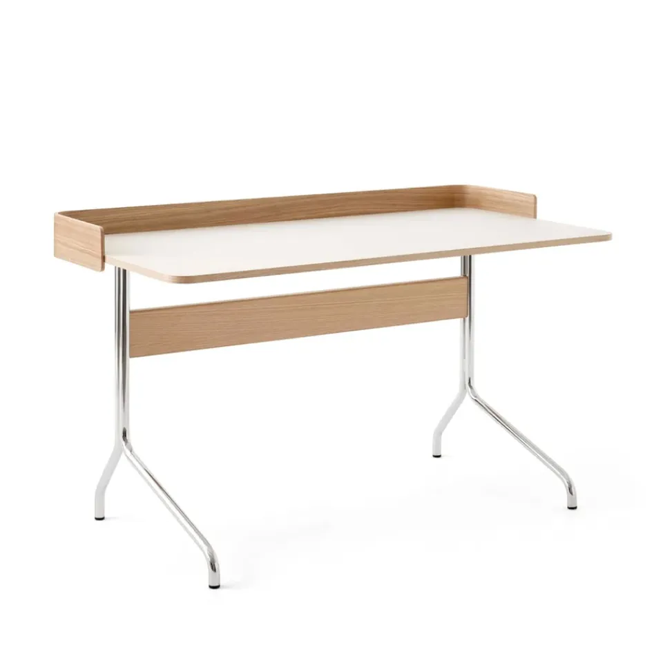 Escritorio Pavilion AV17, Mushroom linoleum, roble lacado, patas de cromo*&Tradition New