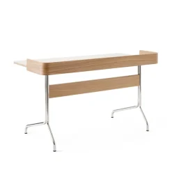 Escritorio Pavilion AV17, Mushroom linoleum, roble lacado, patas de cromo*&Tradition New