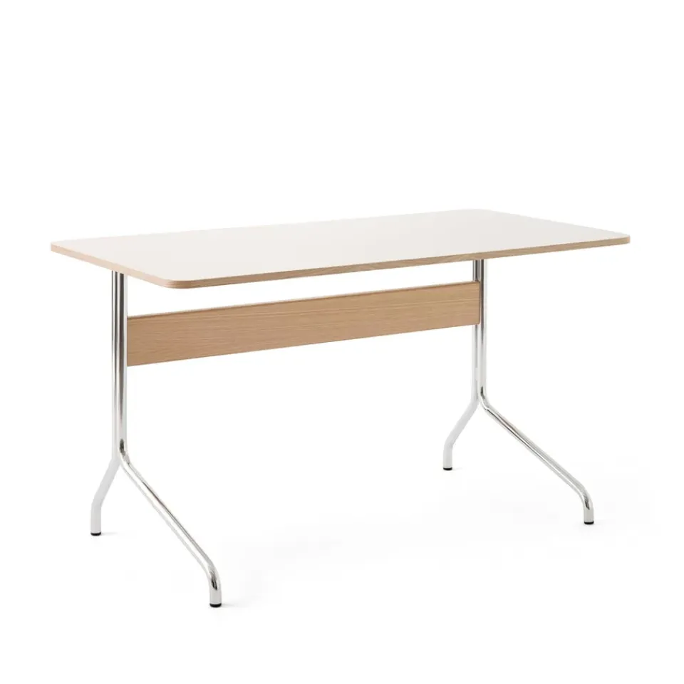 Escritorio Pavilion AV16, Mushroom linoleum, roble lacado, patas de cromo*&Tradition Clearance