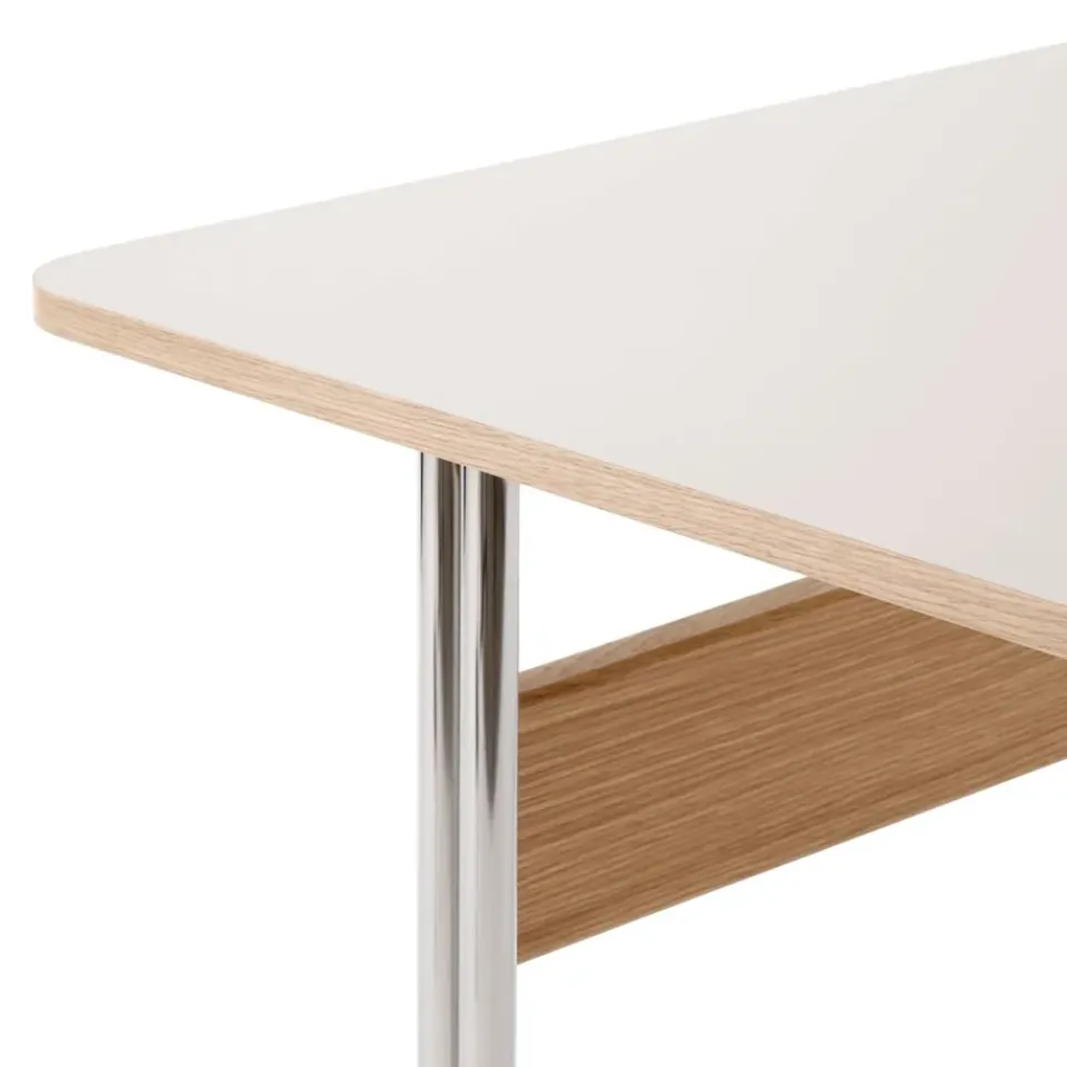 Escritorio Pavilion AV16, Mushroom linoleum, roble lacado, patas de cromo*&Tradition Clearance