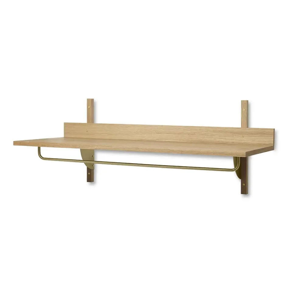 Estante con barra Sector 37 x 87 cm, Oak-brass*Ferm Living Outlet