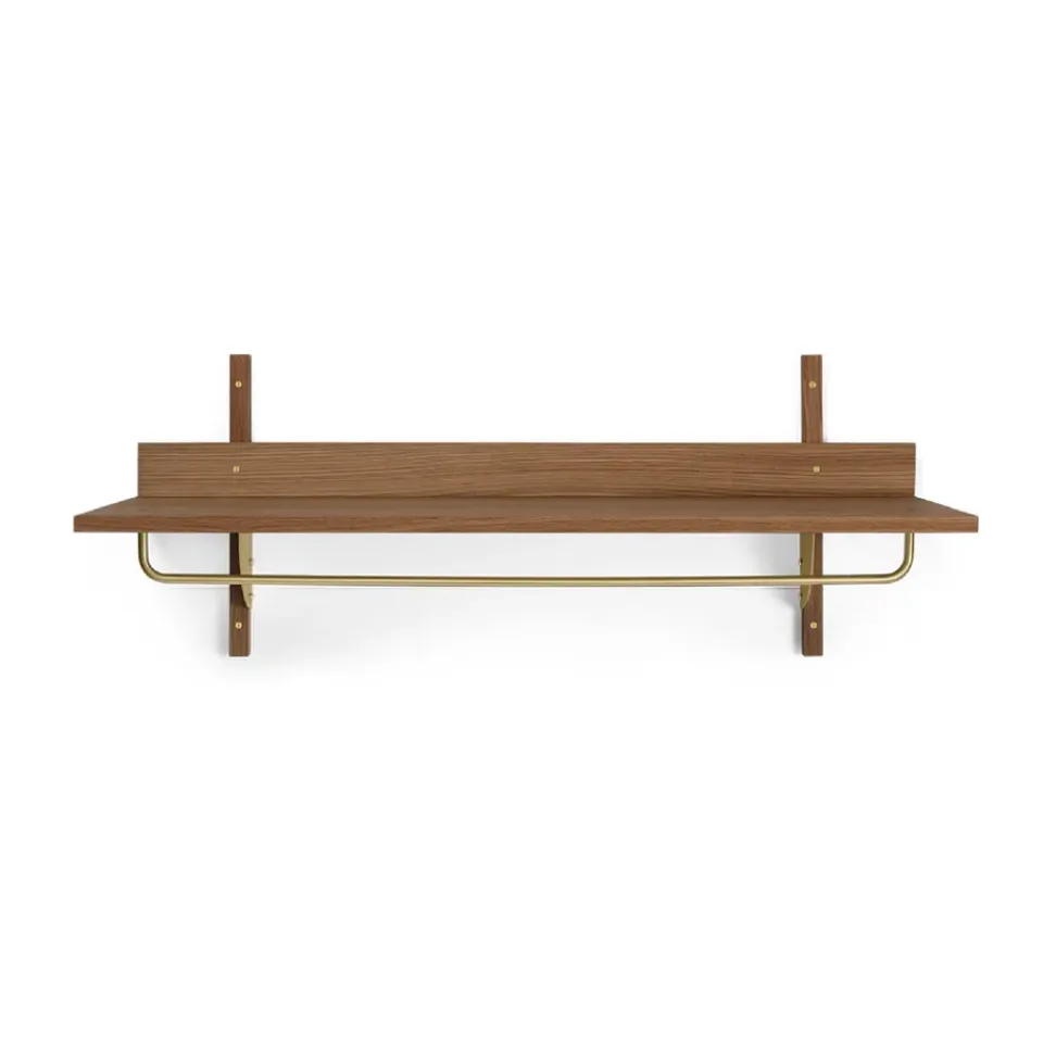 Estante con barra Sector 37 x 87 cm, Smoked Oak, brass*Ferm Living