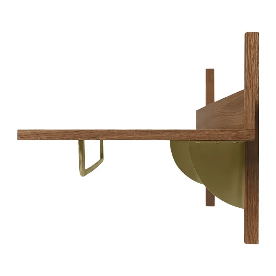Estante con barra Sector 37 x 87 cm, Smoked Oak, brass*Ferm Living