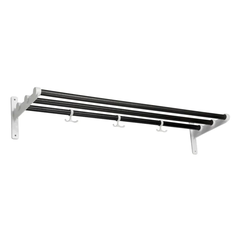 Estante perchero o zapatero Nostalgi , roble teñido de negro-blanco*Essem Design Best