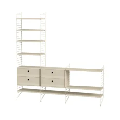 Estante , Fresno, 78x30 cm, paquete de 3*String Best