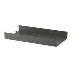Estante metal, oscuro, 58x30 cm, borde alto*String Sale