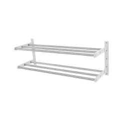 Estante zapatero 12, Acero/blanco-aluminio con revestimiento blanco*Scherlin Discount