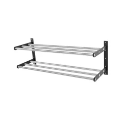 Estante zapatero 12, Acero/negro, aluminio con revestimiento negro*Scherlin New