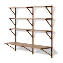 Estantería con escritorio BM29, 149x134 cm, Walnut lacquer*Fredericia Furniture Best