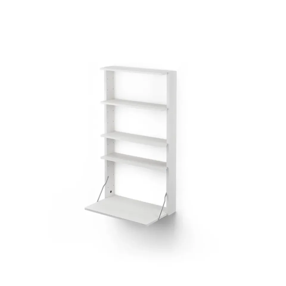 Estantería de pared con escritorio Gridlock - M1-A4-0-D, White stained Ash*Massproductions Discount