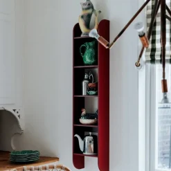 Estantería de pared Flaneaur 27x128 cm, Burgundy*TÔNN furniture Discount