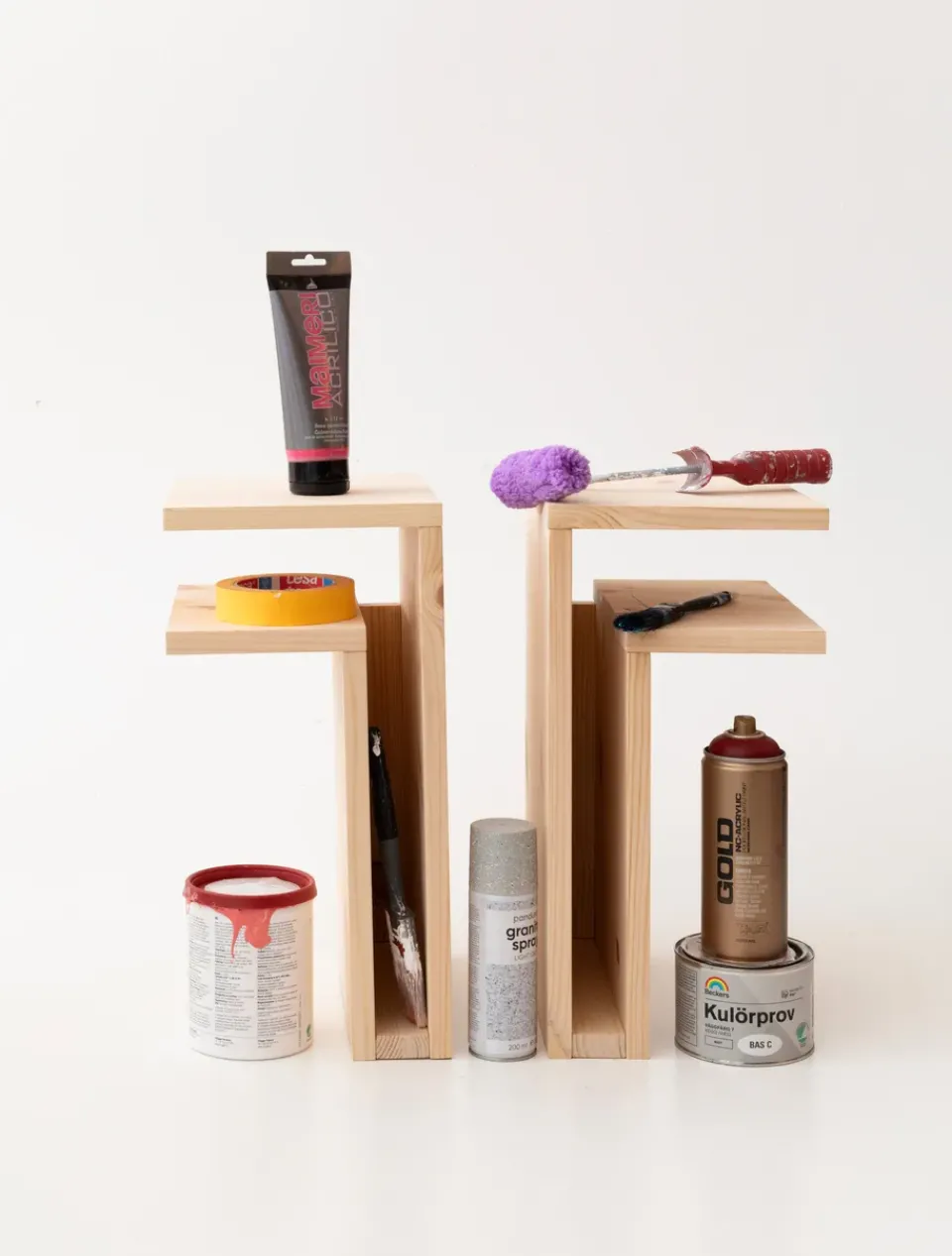 Estantería de pared F-shelf Play DIY, Pino, izquierdo*Maze Clearance