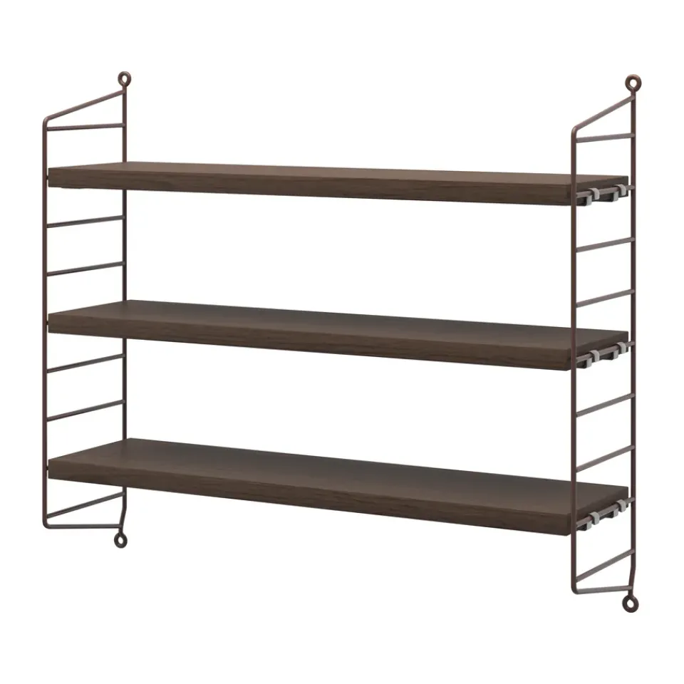 Estantería de pared Pocket, Roble oscuro–marrón oscuro*String Clearance