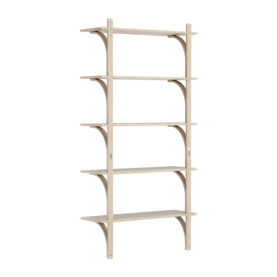 Estantería Levi de 5 baldas, Roble pigmentado en -aluminio, 90 cm*Swedese Hot