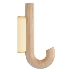 Gancho Hook mini 13,3 cm, Roble-latón*Gejst Outlet