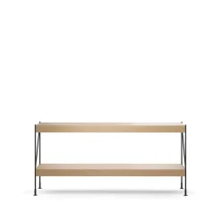 Módulo de estantería Zet, Natural oak, 1x2, black steel base*Audo Copenhagen