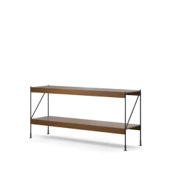 Módulo de estantería Zet, Oak dark stained, 1x2, black steel base*Audo Copenhagen Discount