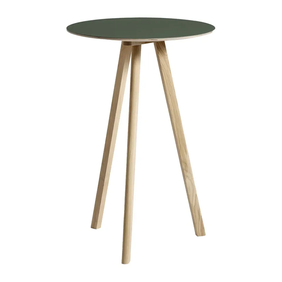 Mesa alta CPH20 2.0, Ø70 cm, Green linoleum-roble lacado*HAY New