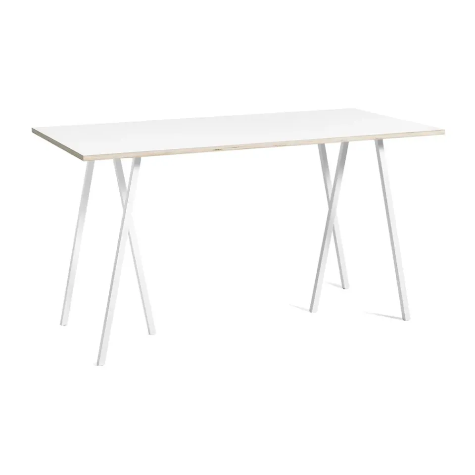 Mesa alta Loop Stand incl. support 87,5x180 cm, White-white laminate-plywood*HAY Discount
