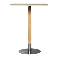 Mesa alta Rod 70x70 cm, Roble mate con acabado blanquecino*Mavis
