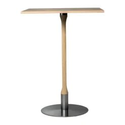 Mesa alta Rod 70x70 cm, Roble mate con acabado blanquecino*Mavis