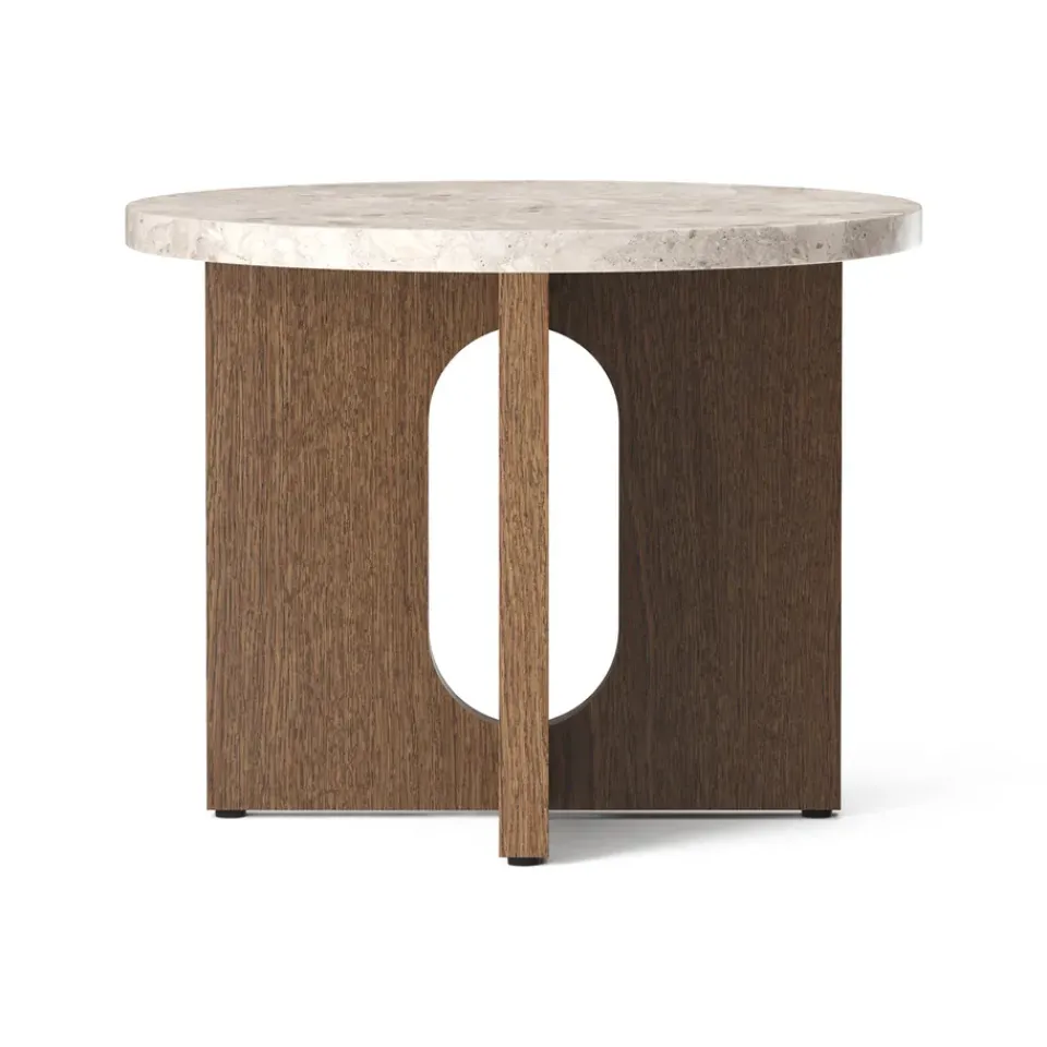 Mesa Auxiliar Androgyne de roble oscurecido Ø50 cm , Tablero Kunis Breccia*Audo Copenhagen Best