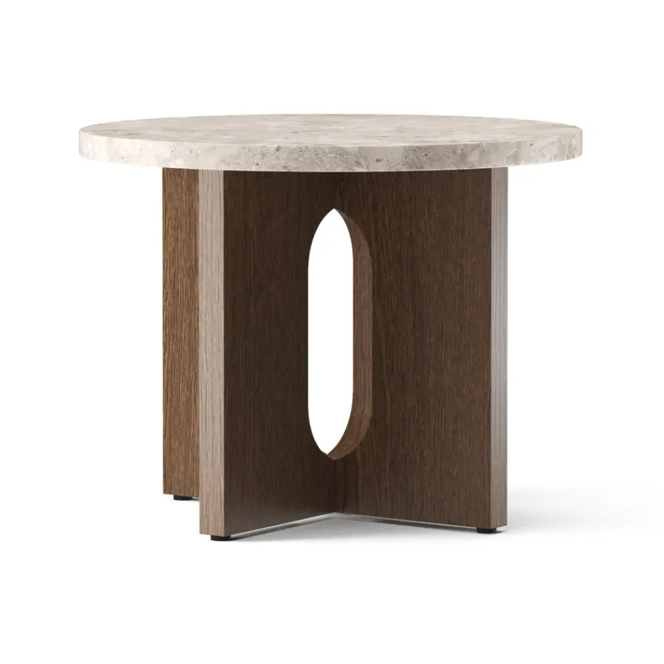 Mesa Auxiliar Androgyne de roble oscurecido Ø50 cm , Tablero Kunis Breccia*Audo Copenhagen Best