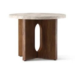 Mesa Auxiliar Androgyne de nogal Ø50 cm, Tablero Kunis Breccia*Audo Copenhagen Hot