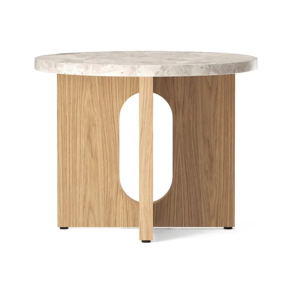 Mesa Auxiliar Androgyne de roble Ø50 cm, Tablero Kunis Breccia*Audo Copenhagen Hot
