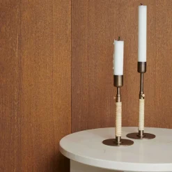 Mesa auxiliar Androgyne, Marble ivory, ø42 cm, base de acero ivory*Audo Copenhagen