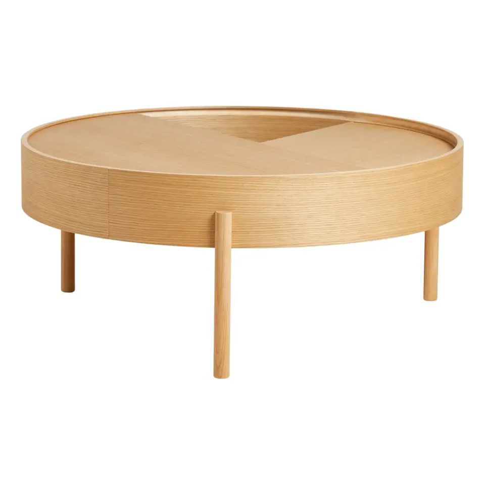 Mesa auxiliar Arc Ø89 cm, Roble tratado con aceite*Woud Outlet