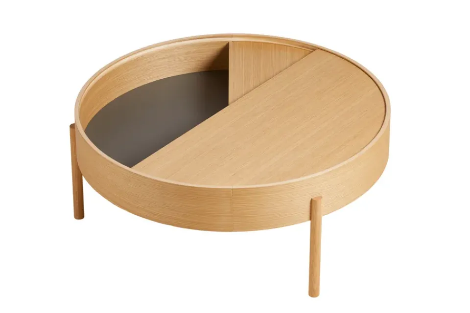 Mesa auxiliar Arc Ø89 cm, Roble tratado con aceite*Woud Outlet