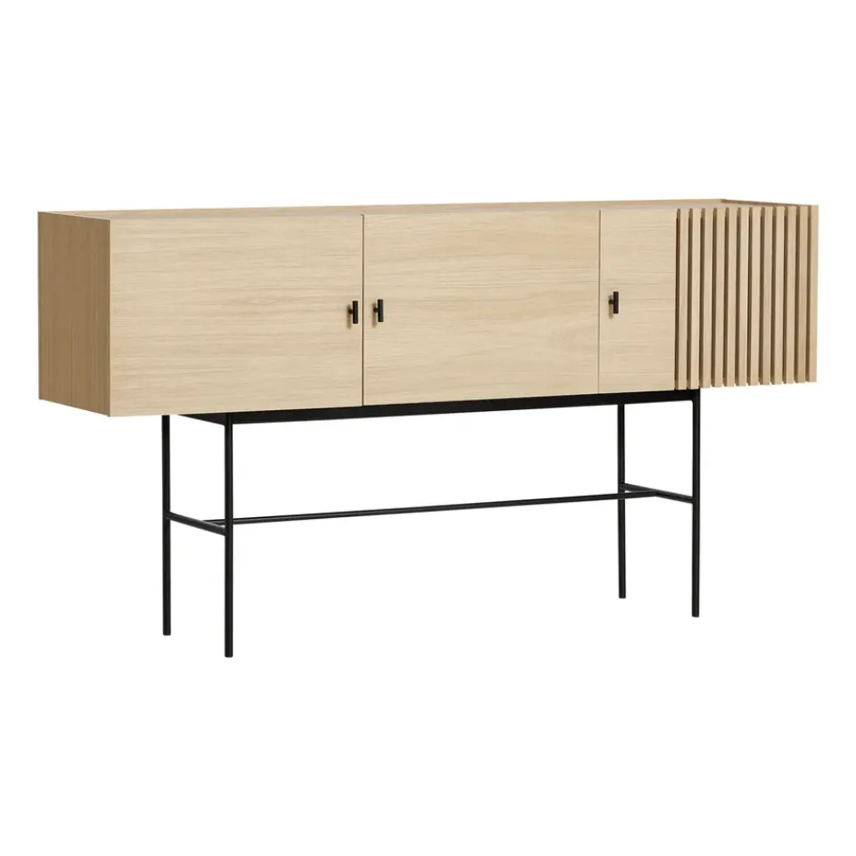 Mesa auxiliar Array, 180 cm, Roble pigmentado blanco*Woud Outlet