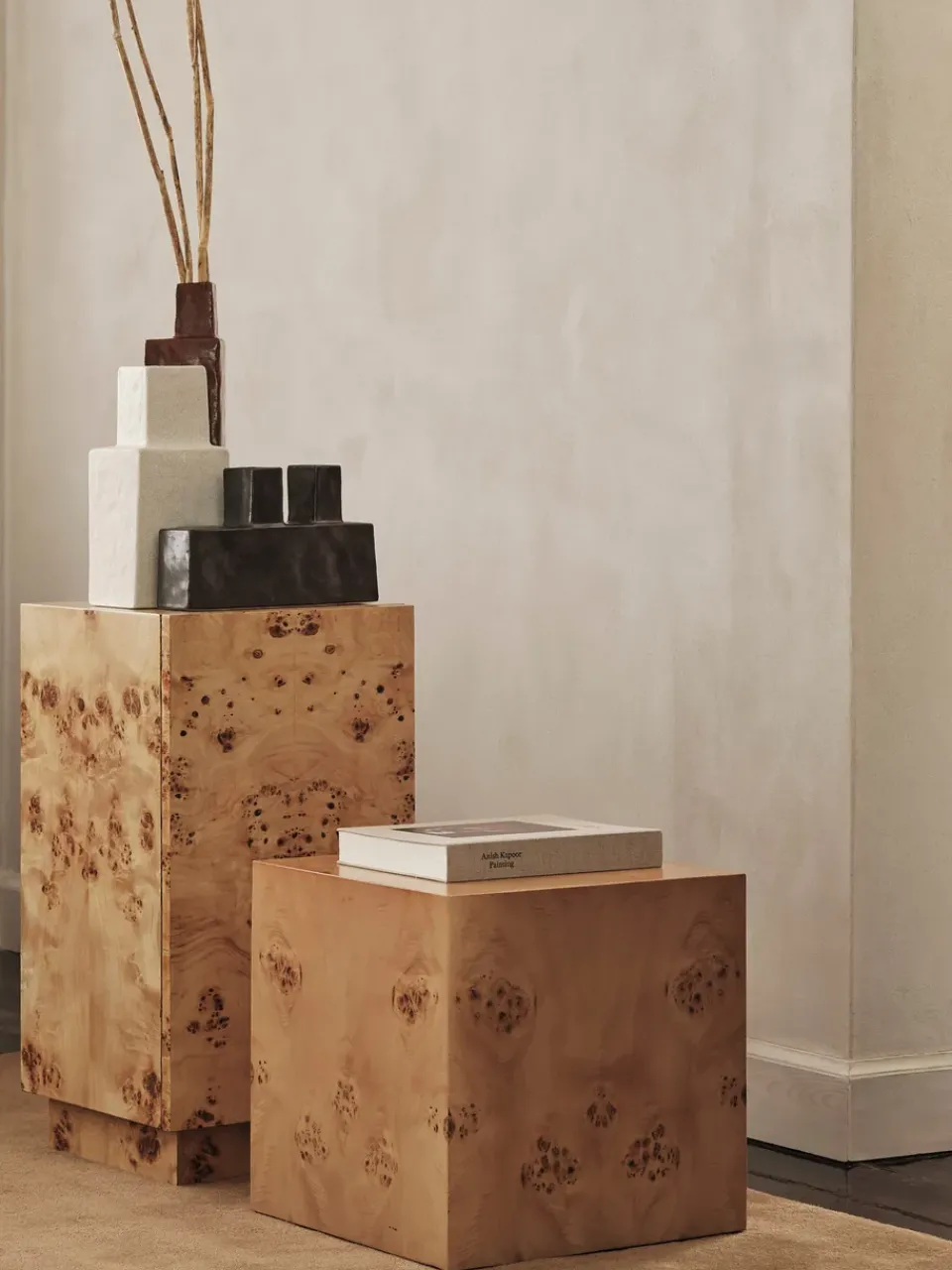 Mesa auxiliar Burl Cube 40x40 cm, Natural*Ferm Living Sale