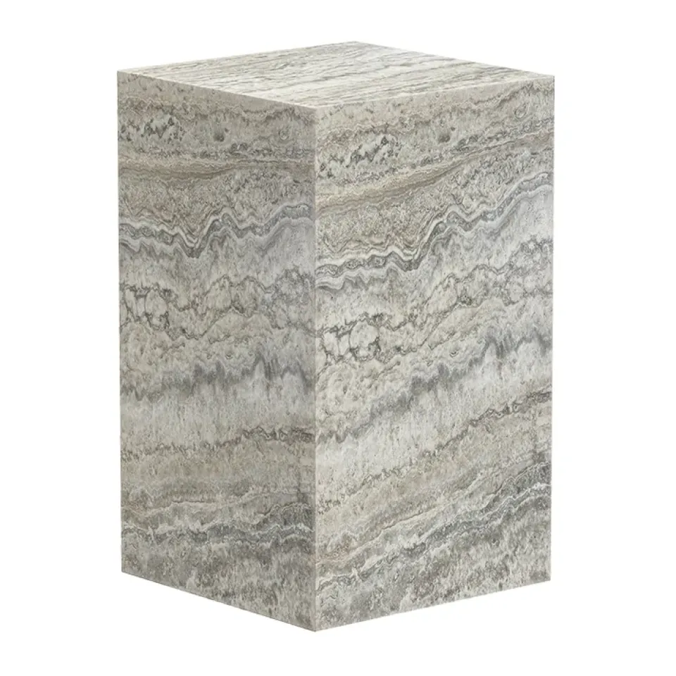 Mesa auxiliar Cubism, Tufo plateado, 30x30x50 cm*NORR11 Outlet