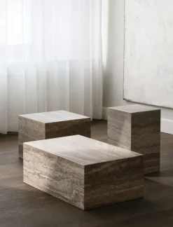 Mesa auxiliar Cubism, Tufo plateado, 30x30x50 cm*NORR11 Outlet
