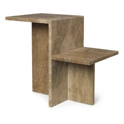 Mesa auxiliar Distinct 59,5x35x50 cm, Dark Brown Travertine*Ferm Living Discount