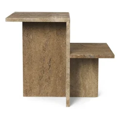Mesa auxiliar Distinct 59,5x35x50 cm, Dark Brown Travertine*Ferm Living Discount