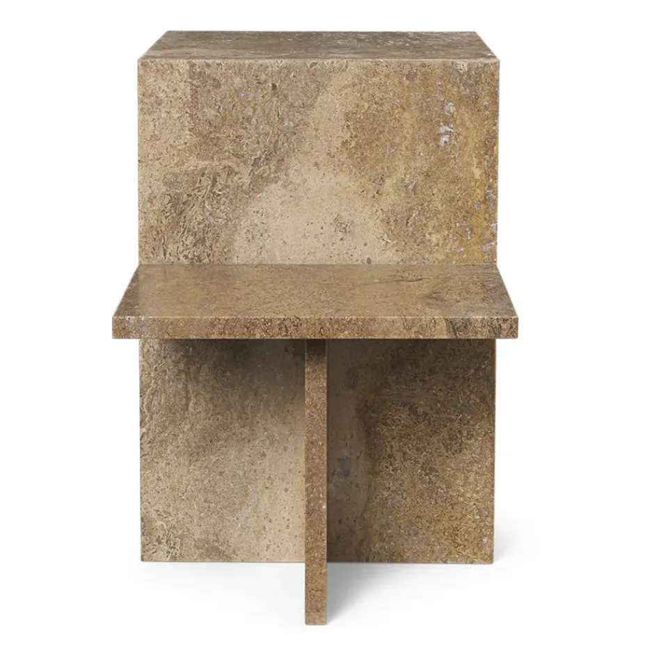 Mesa auxiliar Distinct 59,5x35x50 cm, Dark Brown Travertine*Ferm Living Discount