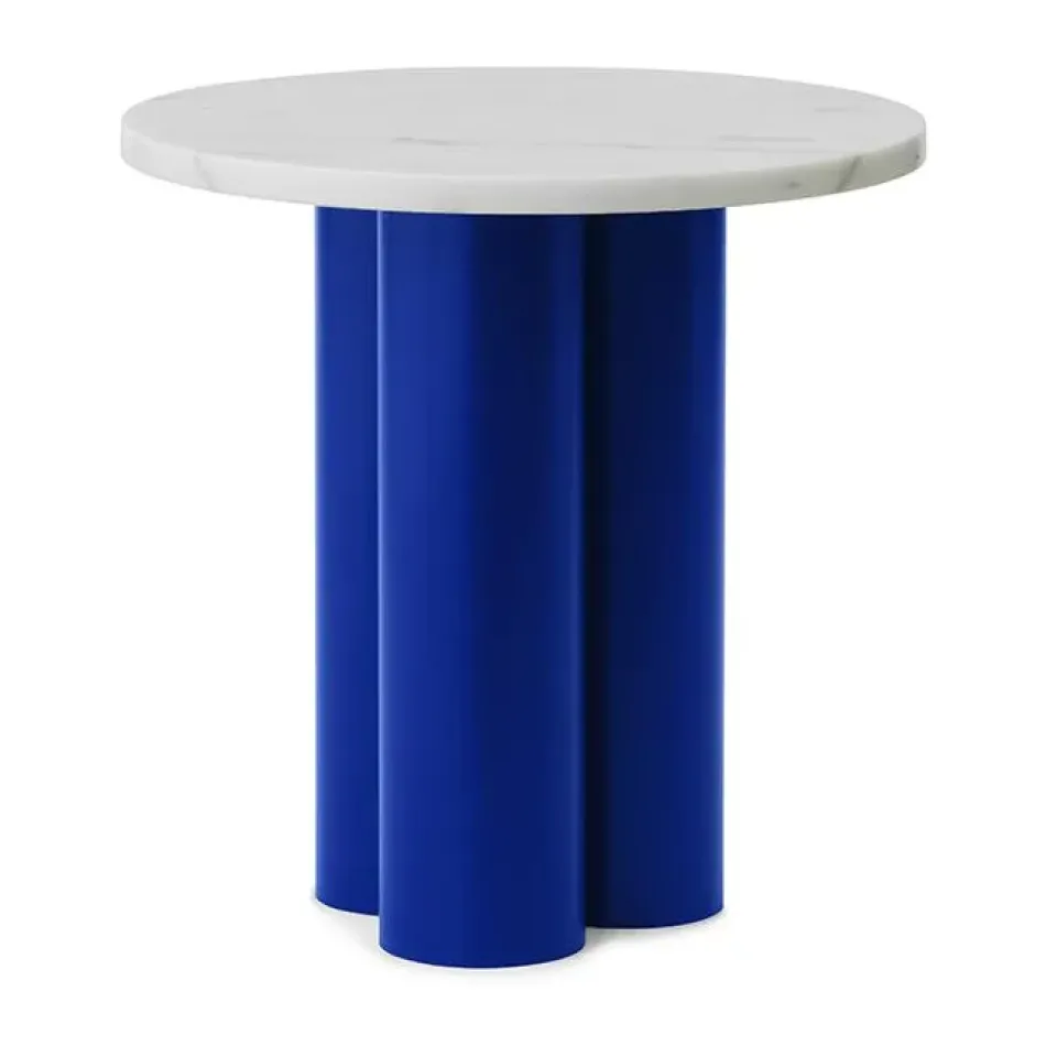 Mesa auxiliar Dit Ø40 cm, White Carrara-bright blue*Normann Copenhagen Sale
