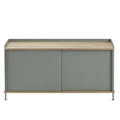 Mesa auxiliar Enfold baja 125x45x63 cm, Oak-Dusty green*Muuto Online