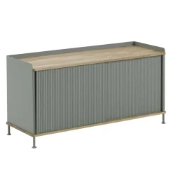 Mesa auxiliar Enfold baja 125x45x63 cm, Oak-Dusty green*Muuto Online