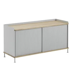 Mesa auxiliar Enfold baja 125x45x63 cm, Oak-Grey*Muuto Online
