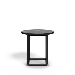 Mesa auxiliar Florence, mármol marquina, ø50 cm, soporte*New Works Sale
