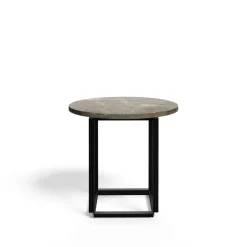 Mesa auxiliar Florence, mármol du marais, ø50 cm, soporte negro*New Works Online