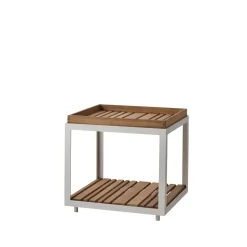 Mesa auxiliar Level, Teak, soporte blanco*Cane-line Clearance
