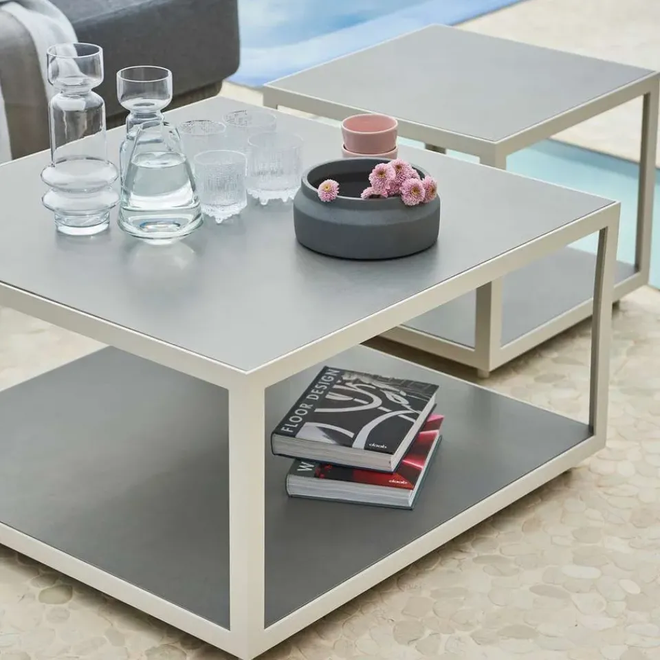 Mesa auxiliar Level, Teak-soporte lava grey*Cane-line Discount