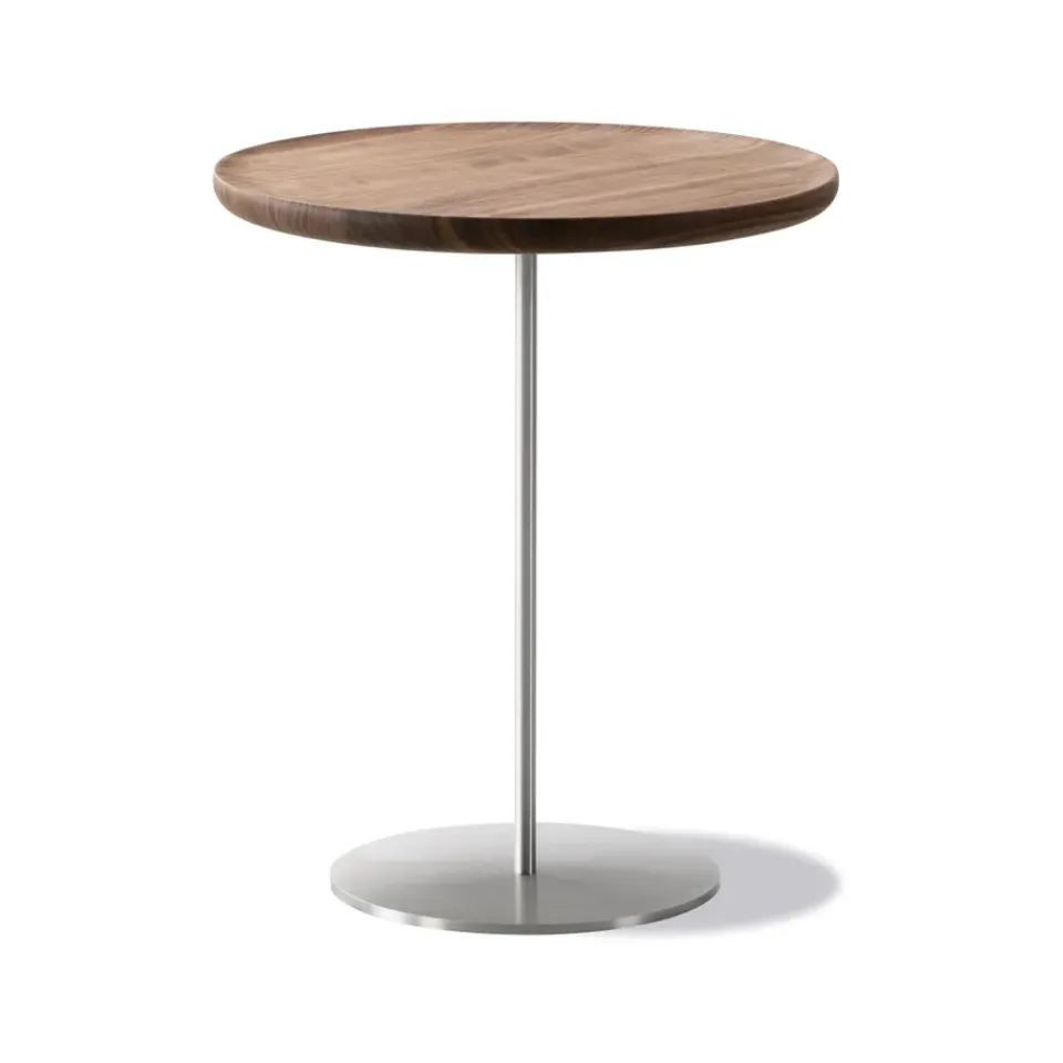 Mesa auxiliar Pal 6755 , Nogal-acero cepillado-Ø44 cm*Fredericia Furniture Discount