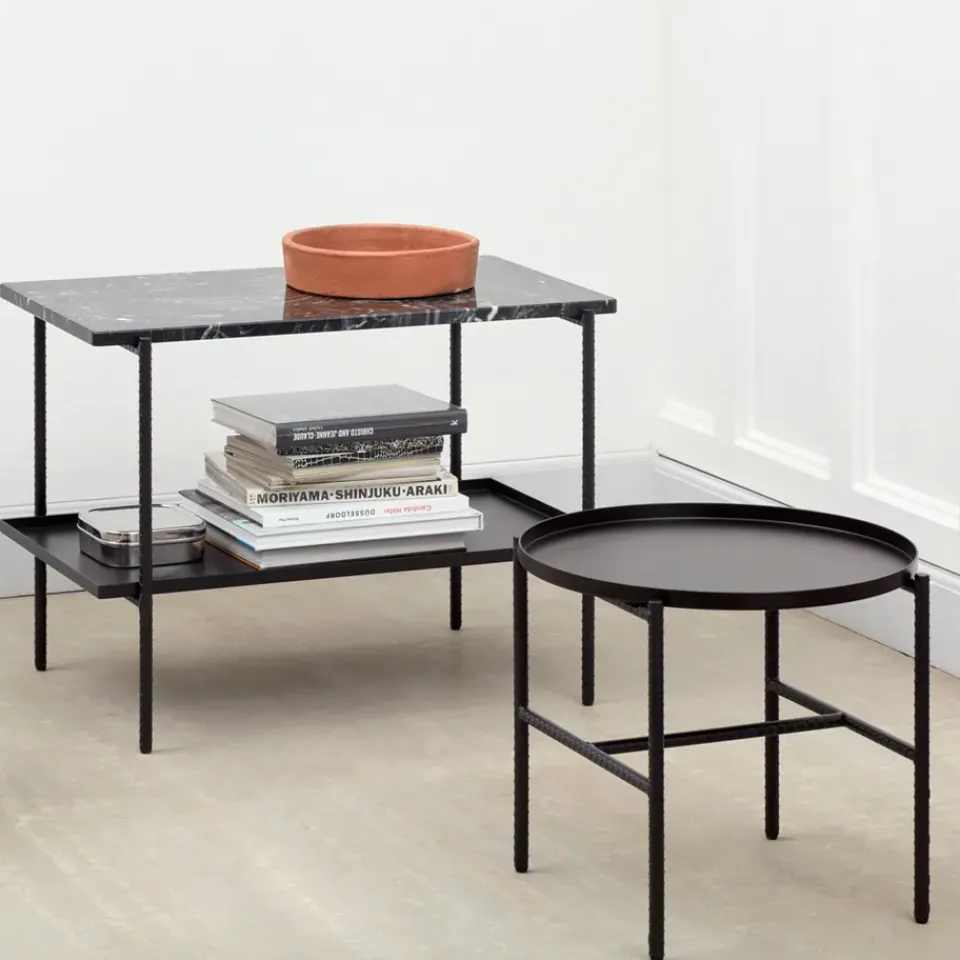 Mesa auxiliar Rebar Ø45 cm, Black marble-black*HAY Online