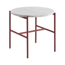 Mesa auxiliar Rebar Ø45 cm, Grey marble-barn red*HAY Best